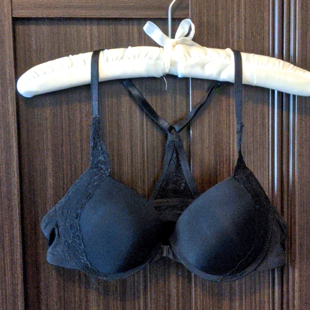 Satin finish racer back bra